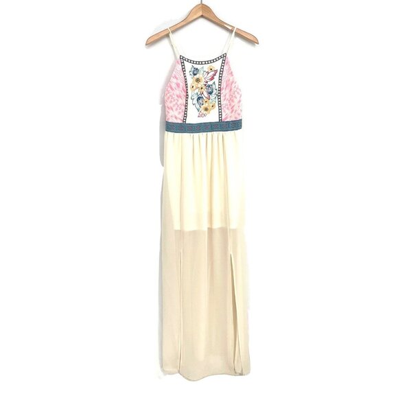 Flying Tomato Dresses & Skirts - Flying Tomato Cream Full Length Maxi Dress Ivory Floral Embroidered Size Medium